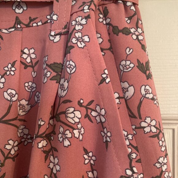 Loft Pink with Flower Print Lined Skirt - EUC - Picture 3 of 6